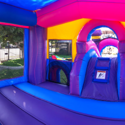 Jump20Orange20Pink20Castel202 1682694312 Large pink castle bounce house combo (Wet or Dry)