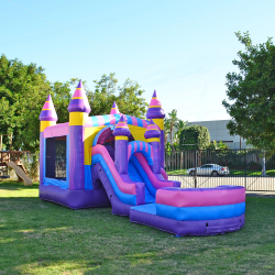 Jump20Orange20Pink20Castle203 1682694313 Large pink castle bounce house combo (Wet or Dry)