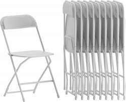 White folding chair