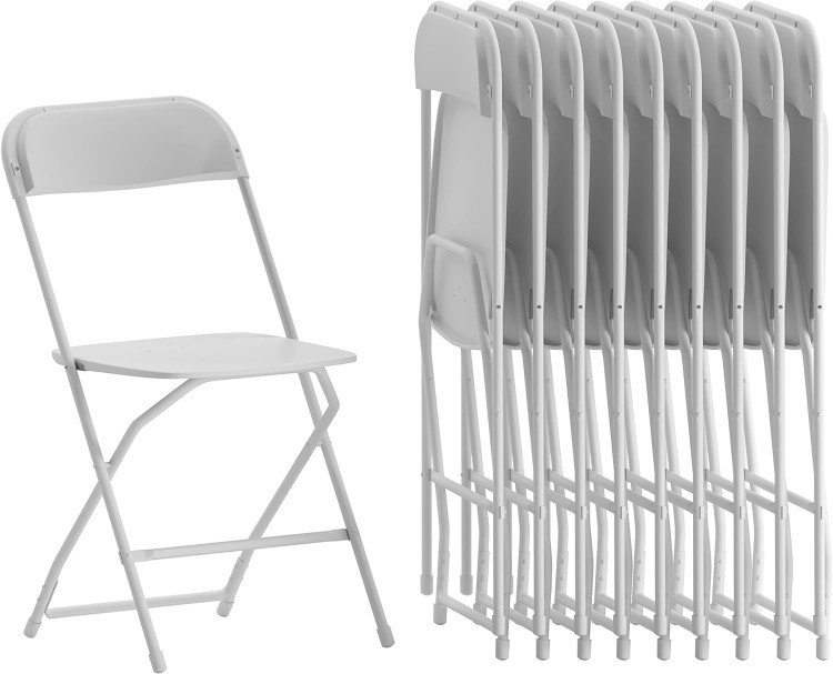 White folding chair